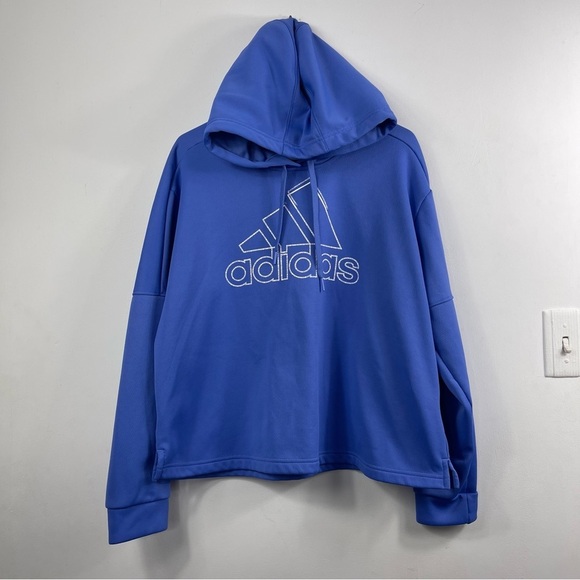 Adidas Womens Real Lilac Team Issue Pullover Hoodie Sweatshirt size XL - Picture 2 of 7